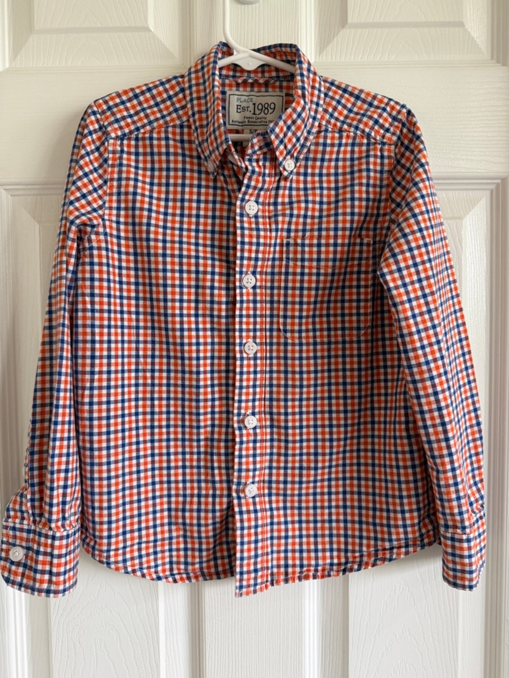Place Orange and Blue Gingham Button-Down Shirt